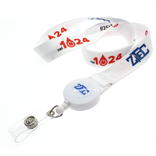 Lanyard pentru ecuson sau cartela, cu sistem retractabil - imagine 2